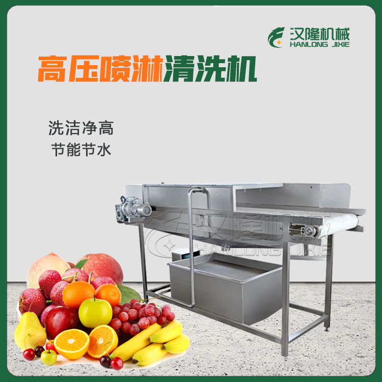 厂家直销不锈钢节水果蔬菜清洗喷淋高压全自动果蔬清洗机